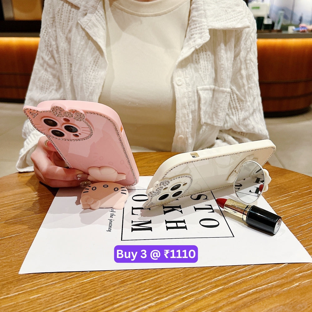 Kitty Mirror Stand TPU (Soft) Phone Case - iPhone 15 Pro Max