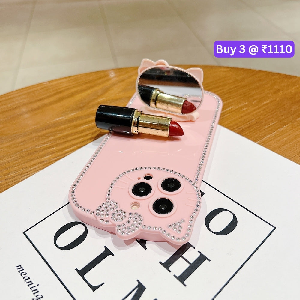 Kitty Mirror Stand TPU (Soft) Phone Case - iPhone 15 Pro Max