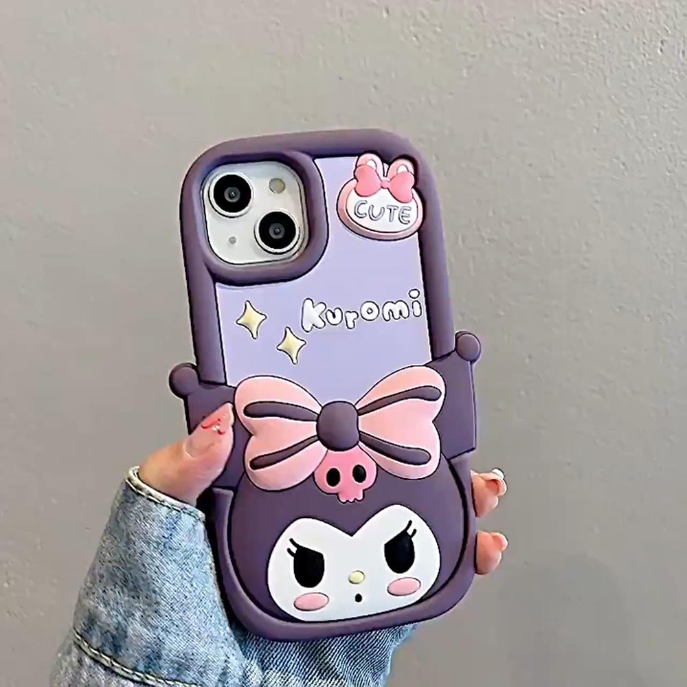 Kuromi Butterfly Anti-Fall Soft Silicone Case - iPhone 15 Pro