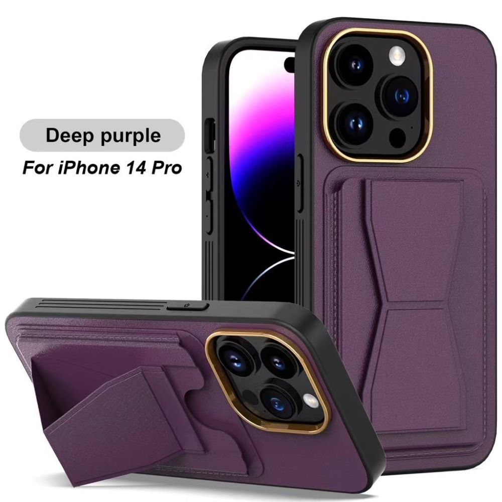 Luxury Leather Solid Colour Phone case with Pocket Stand - iPhone 11