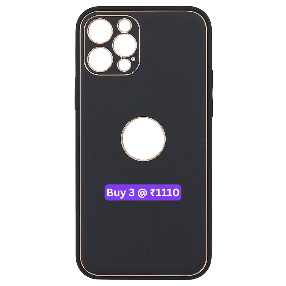 Leather Metal Plating Camera Protection Cover – iPhone 12
