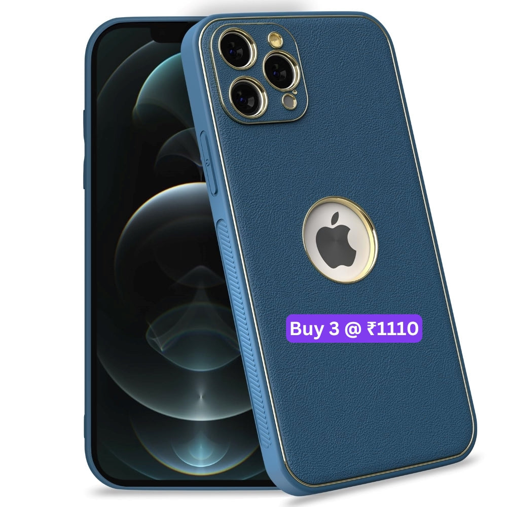 Leather Metal Plating Camera Protection Cover – iPhone 12
