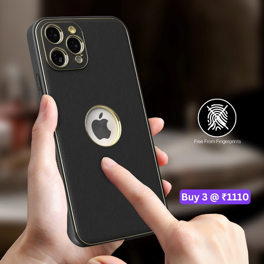 Leather Metal Plating Camera Protection Cover – iPhone 12