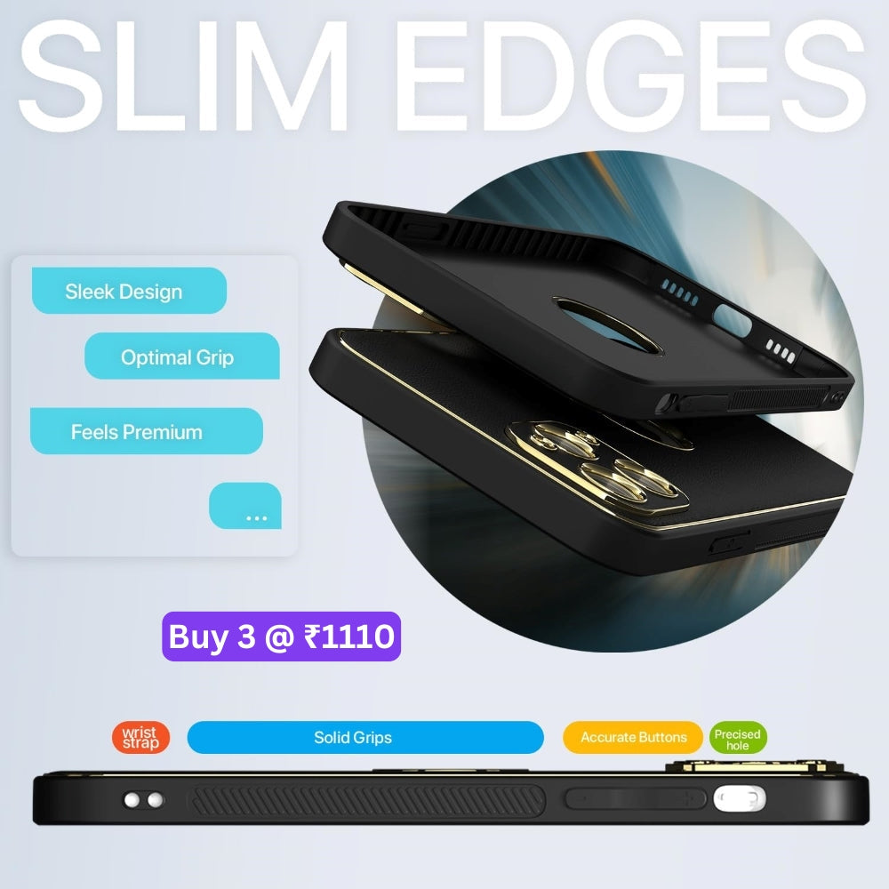 Leather Metal Plating Camera Protection Cover – iPhone 12