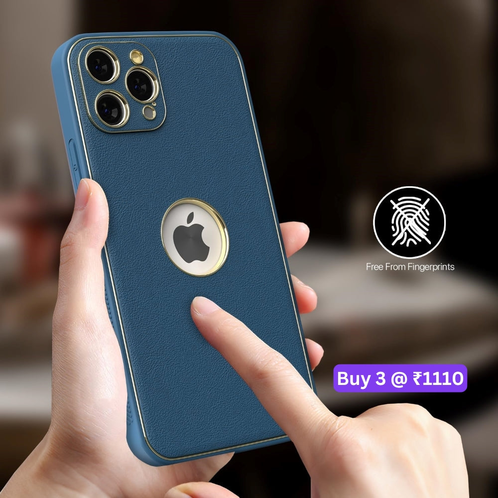 Leather Metal Plating Camera Protection Cover – iPhone 12