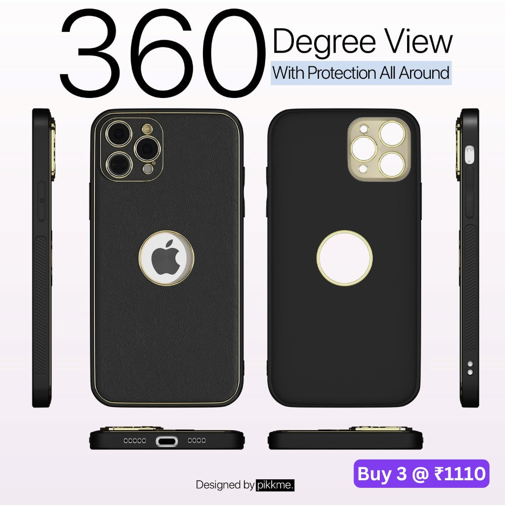 Leather Metal Plating Camera Protection Cover – iPhone 12