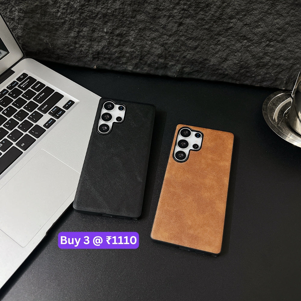 Leather PC (Hard) Shockproof Phone Case - Samsung S25