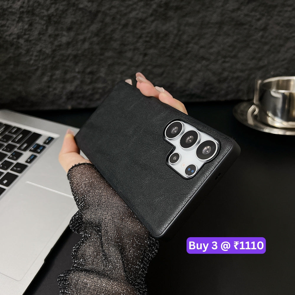 Leather PC (Hard) Shockproof Phone Case - Samsung S25