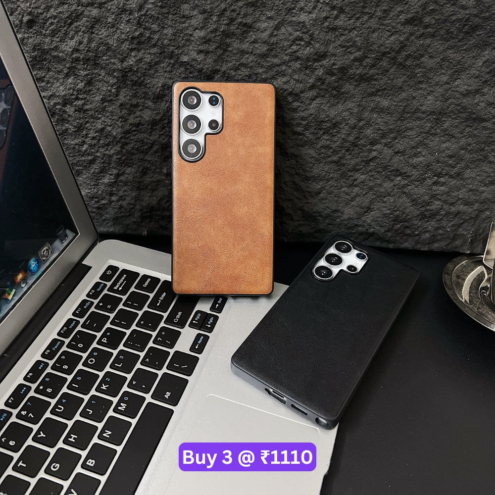 Leather PC (Hard) Shockproof Phone Case - Samsung S25