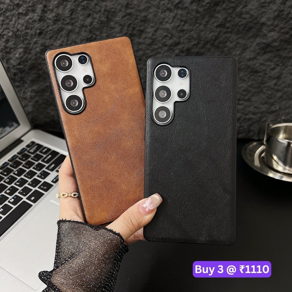 Leather PC (Hard) Shockproof Phone Case - Samsung S25