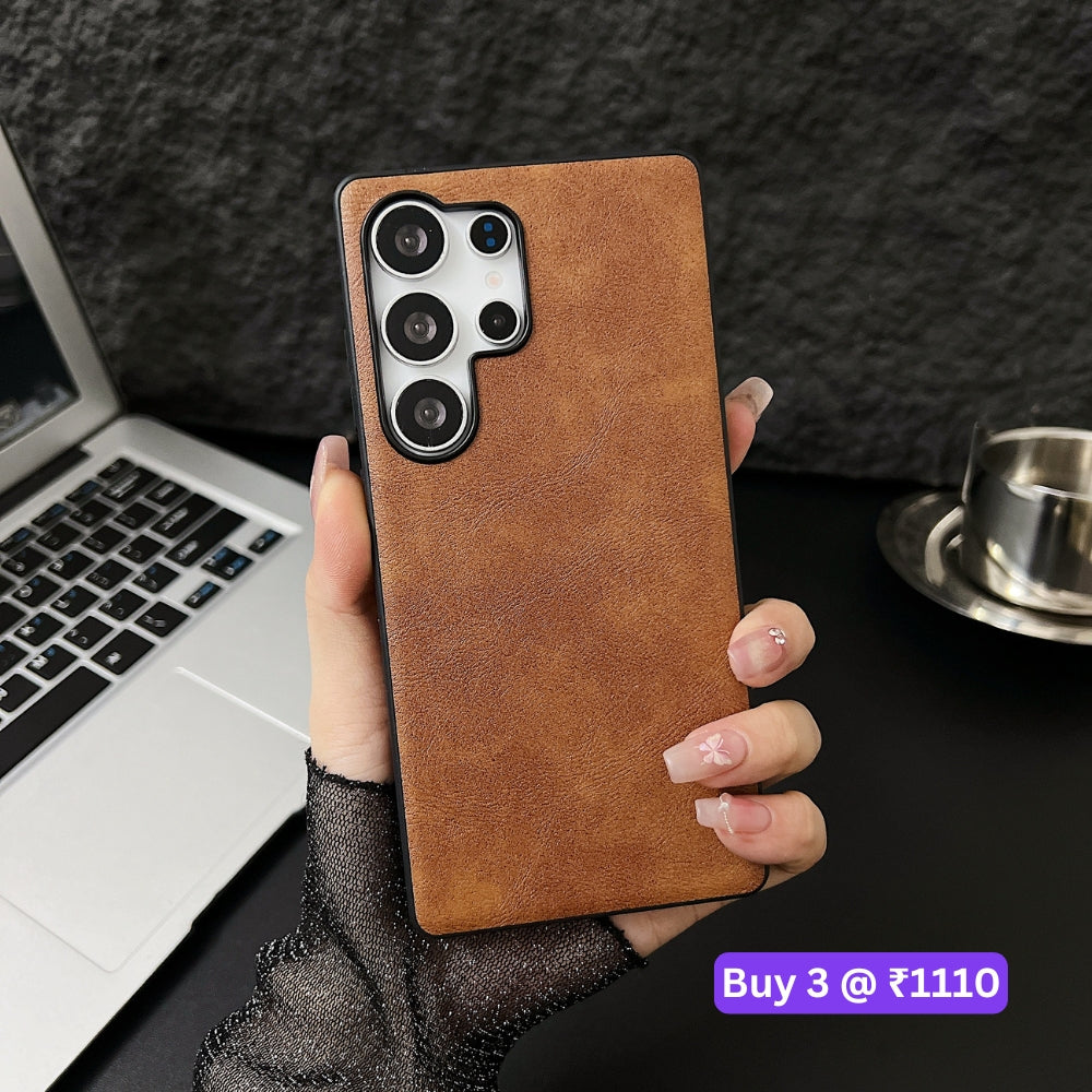 Leather PC (Hard) Shockproof Phone Case - Samsung S25