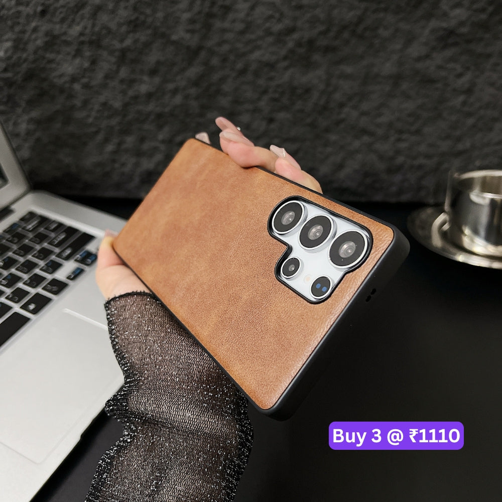 Leather PC (Hard) Shockproof Phone Case - Samsung S25