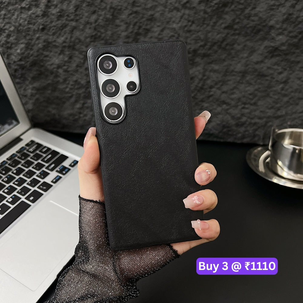 Leather PC (Hard) Shockproof Phone Case - Samsung S25