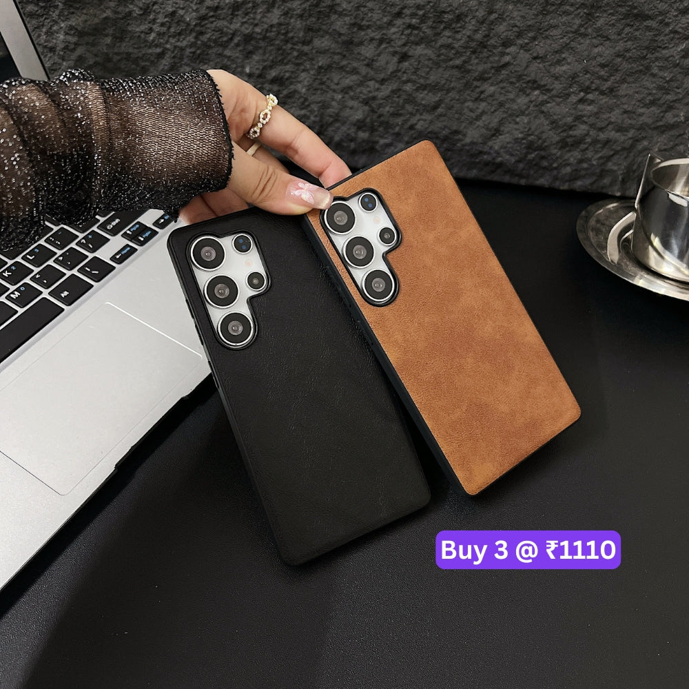 Leather PC (Hard) Shockproof Phone Case - Samsung S25