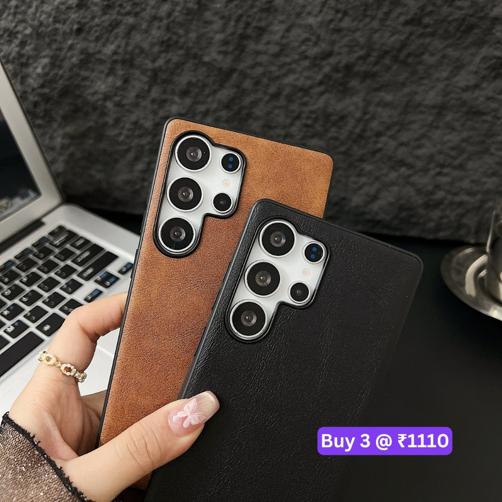 Leather PC (Hard) Shockproof Phone Case - Samsung S25