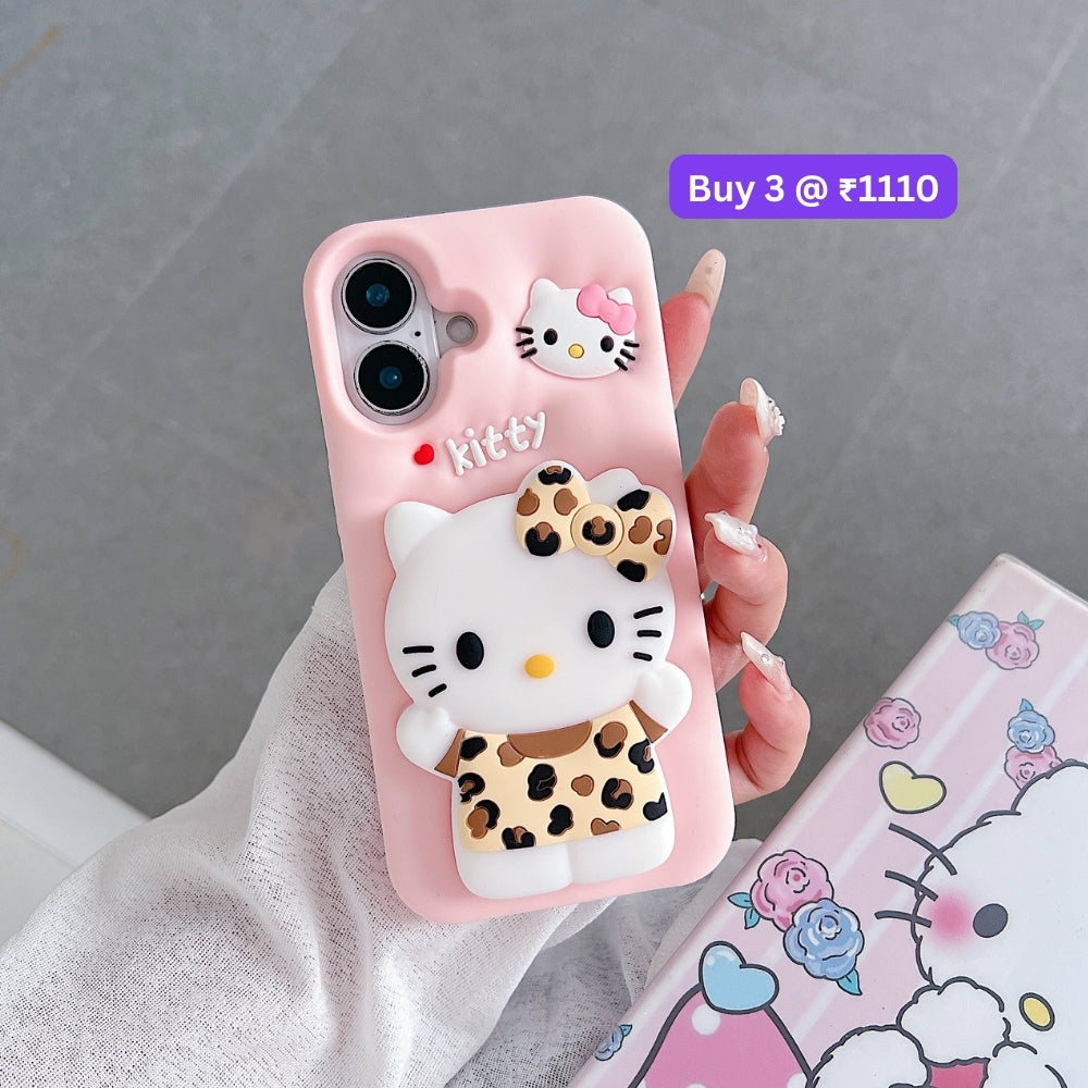 Leopard Print Cat Holder Silicone Phone Case | Mobile Cover - iPhone 12 Pro Max