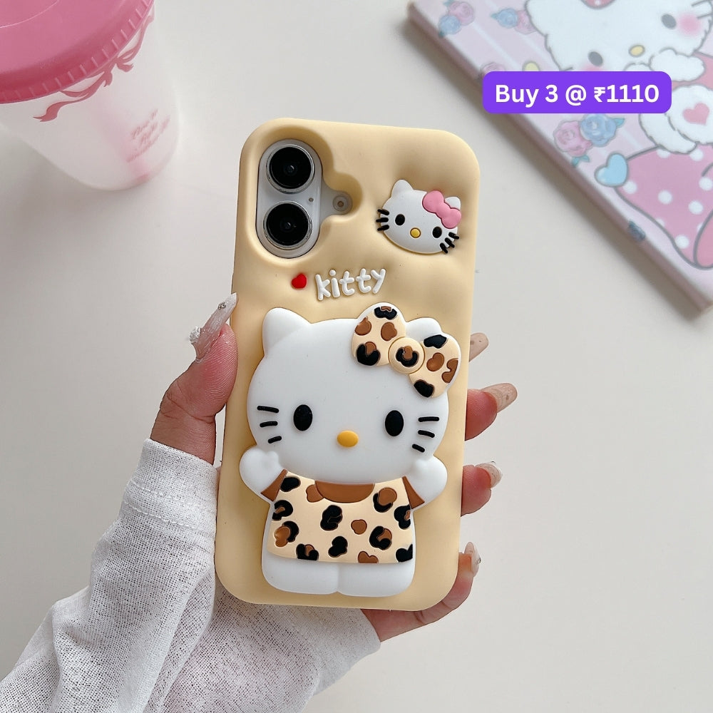 Leopard Print Cat Holder Silicone Phone Case | Mobile Cover - iPhone 12 Pro Max