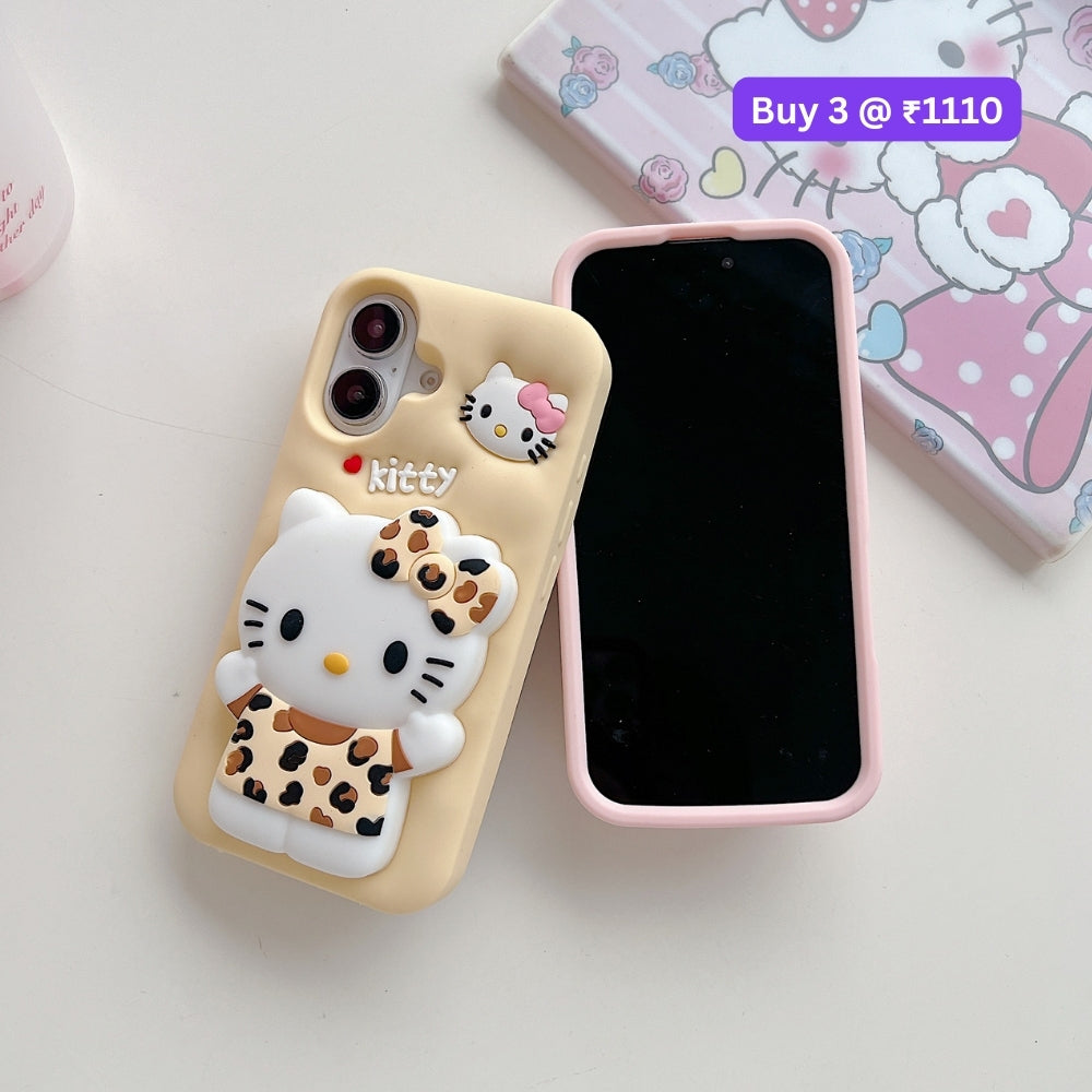 Leopard Print Cat Holder Silicone Phone Case | Mobile Cover - iPhone 12 Pro Max