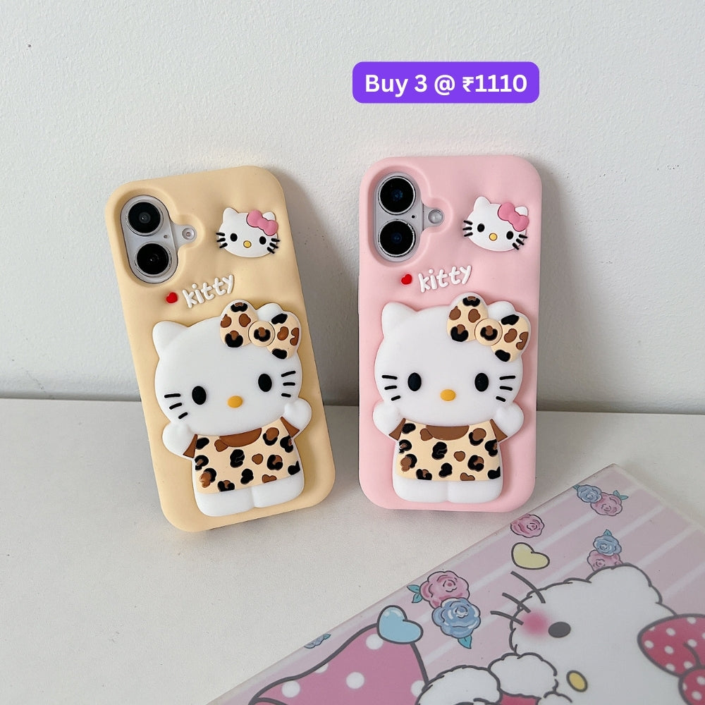 Leopard Print Cat Holder Silicone Phone Case | Mobile Cover - iPhone 12 Pro Max