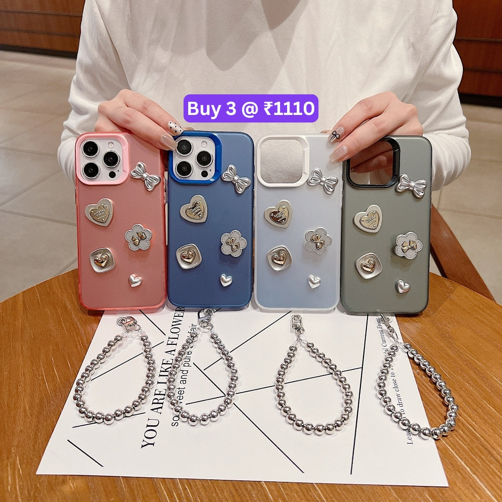 Love Bow Charm Fashionable Protective PC (Hard) Phone Case - Samsung S25