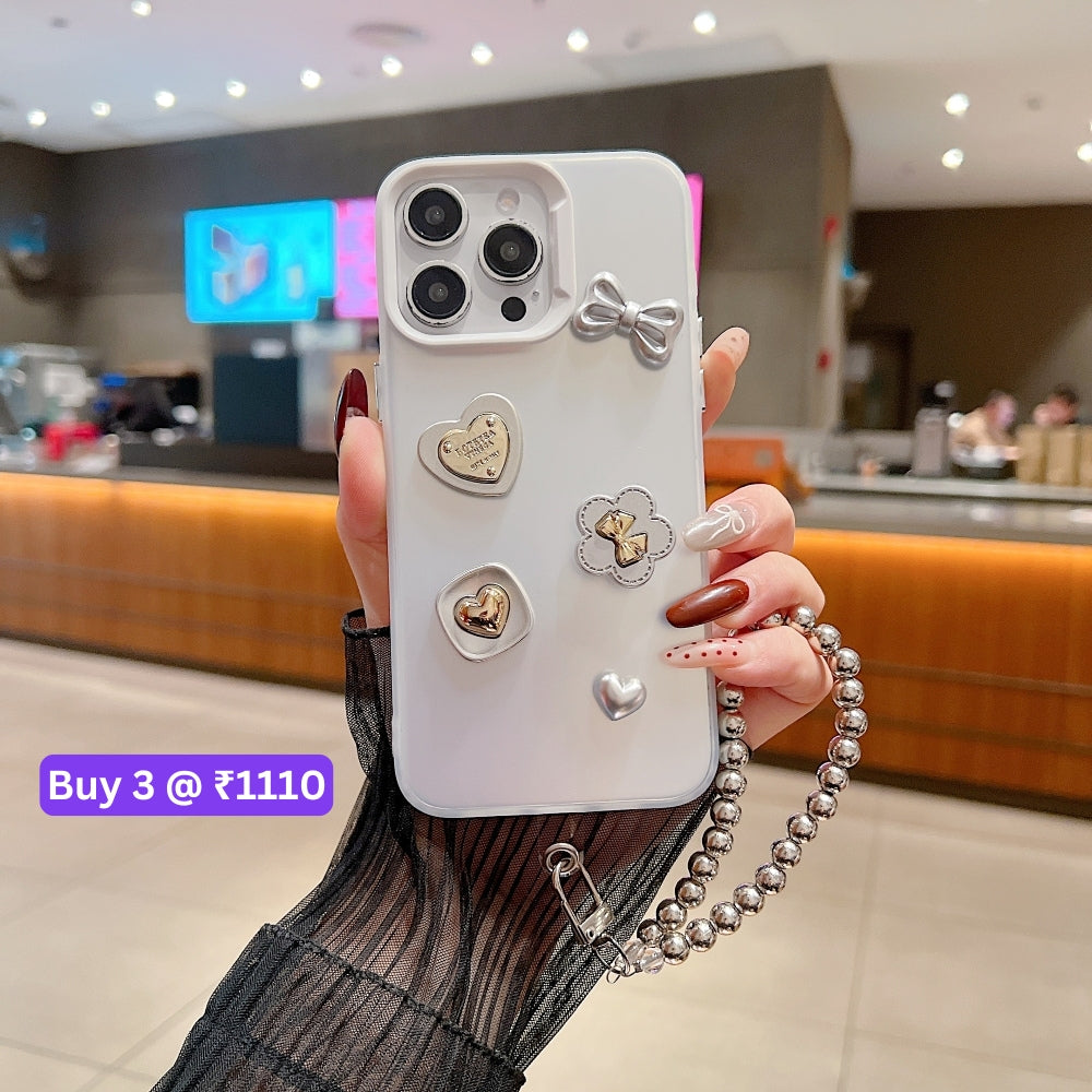 Love Bow Charm Fashionable Protective PC (Hard) Phone Case - Samsung S25