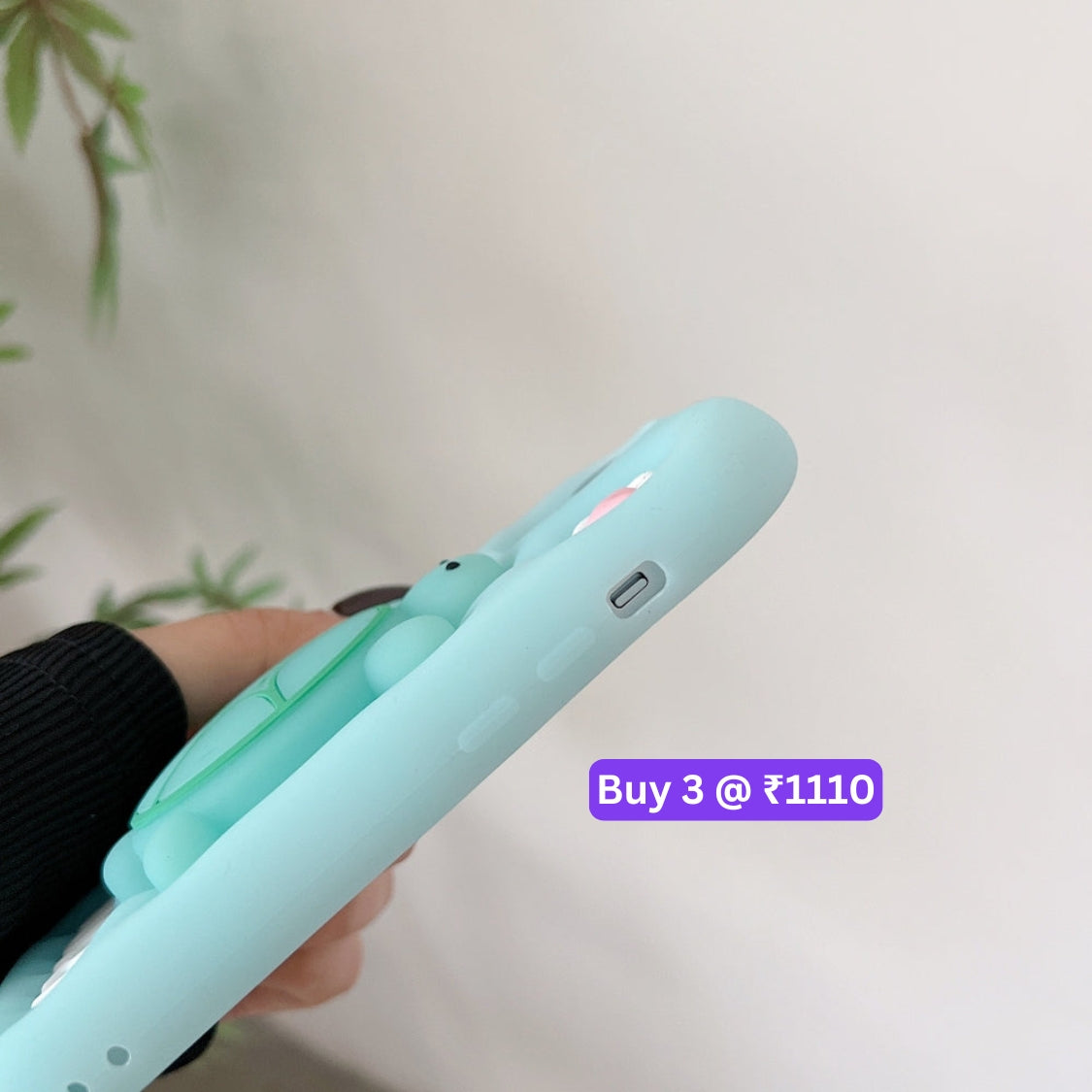 Luminous Tortoise Stand Silicone Soft Phone Case - iPhone 15 Pro Max