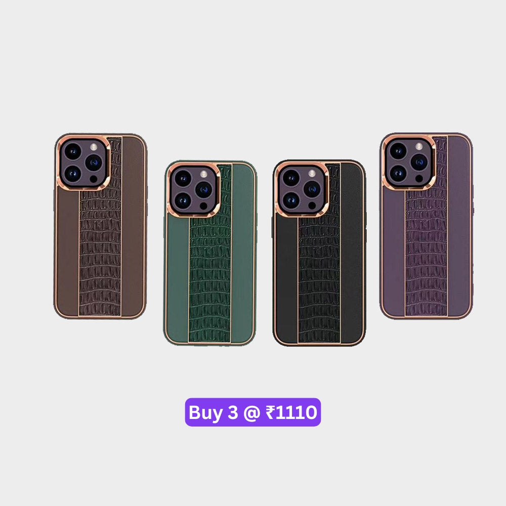 Luxury Edition Premium Leather Case with Metal Camera Ring - iPhone 13 Pro Max