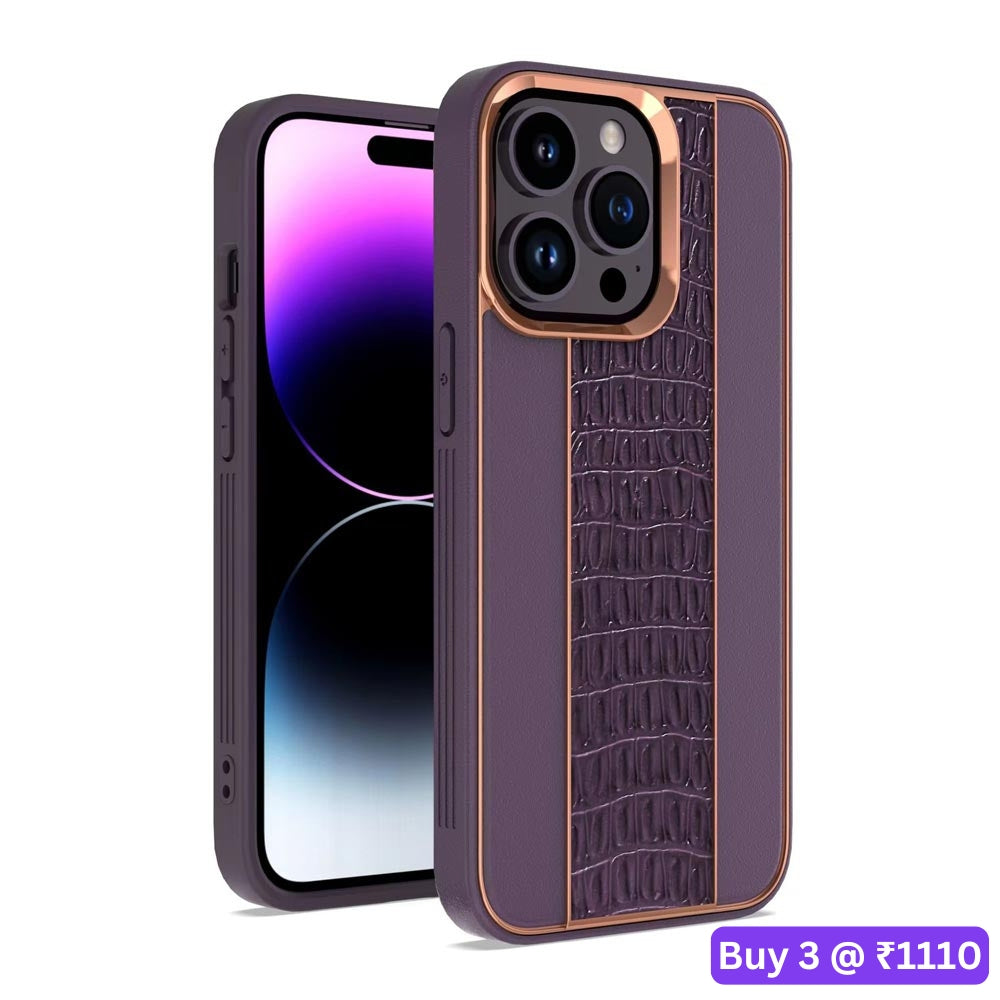 Luxury Edition Premium Leather Case with Metal Camera Ring - iPhone 13 Pro Max