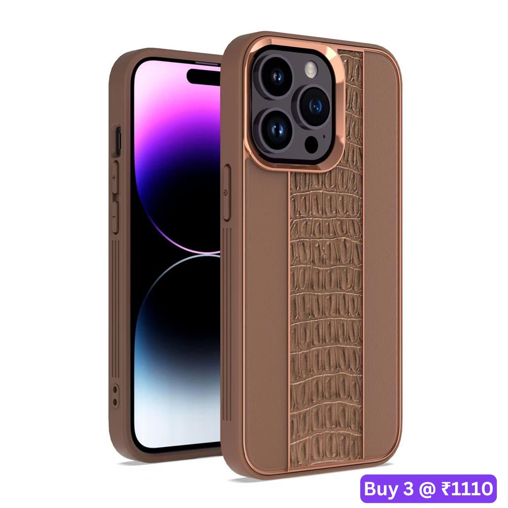 Luxury Edition Premium Leather Case with Metal Camera Ring - iPhone 13 Pro Max