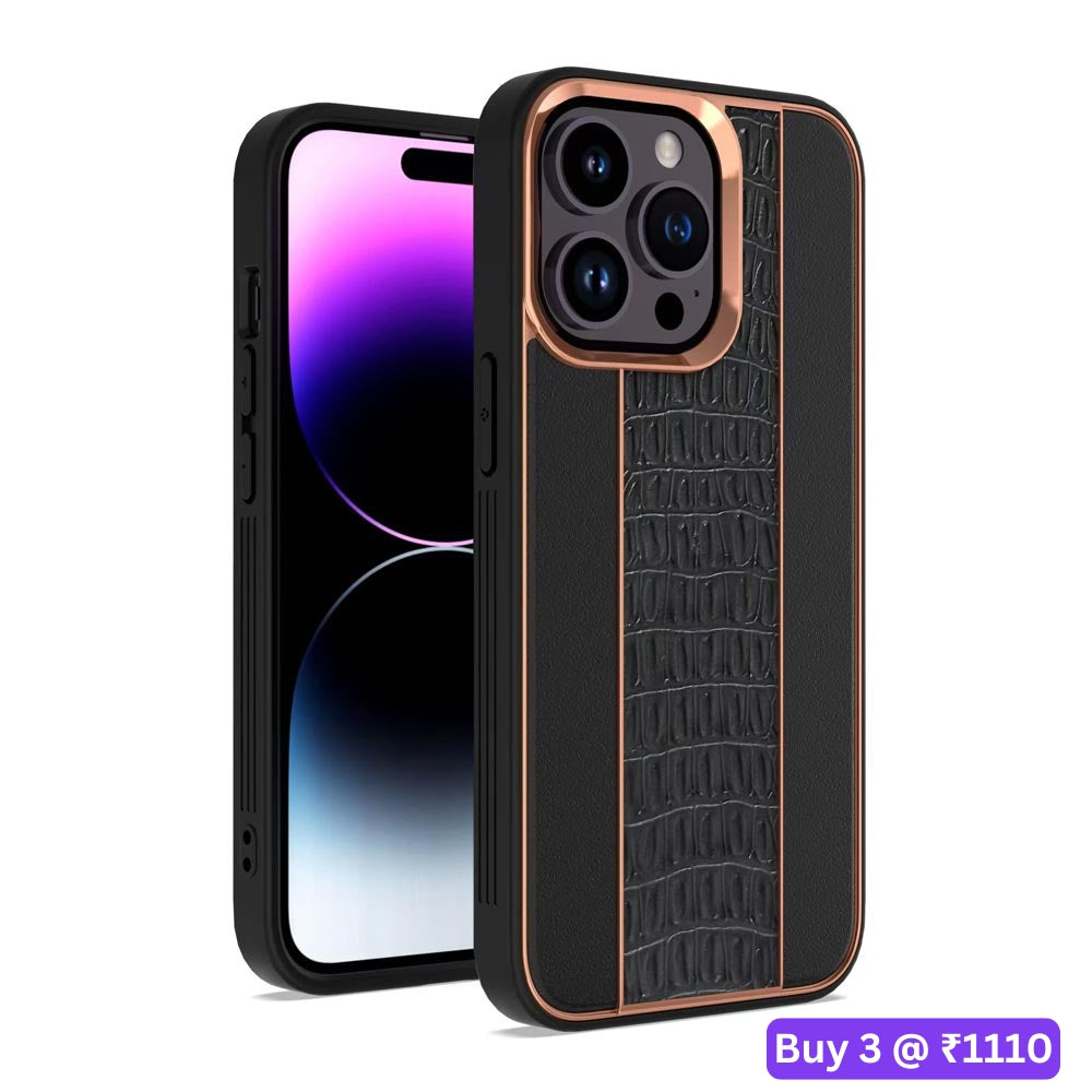 Luxury Edition Premium Leather Case with Metal Camera Ring - iPhone 13 Pro Max