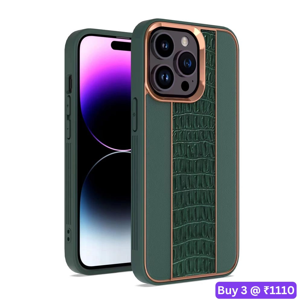 Luxury Edition Premium Leather Case with Metal Camera Ring - iPhone 13 Pro Max