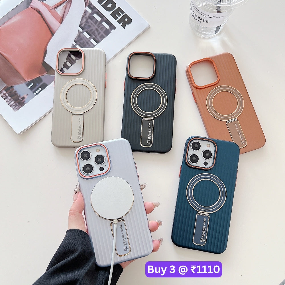 Luxury Stand Magnetic Charge Phone Case - iPhone 16 Plus