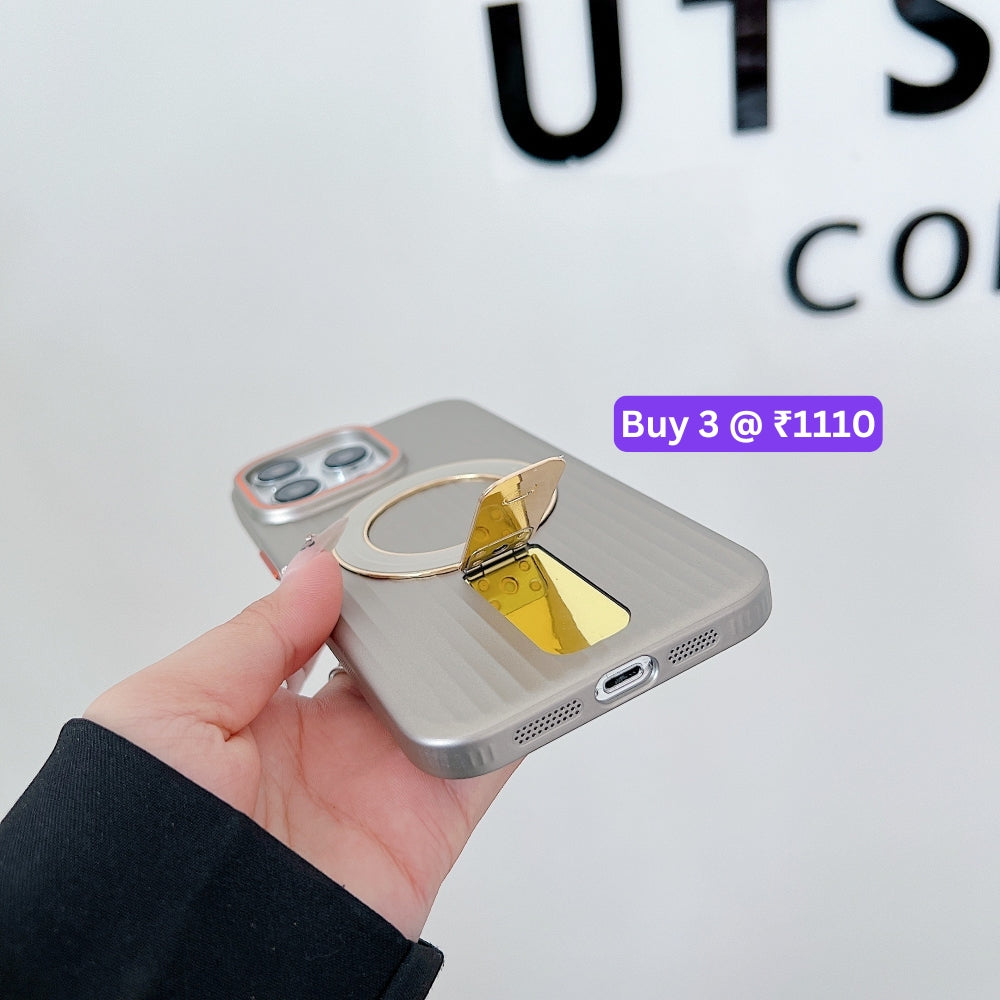 Luxury Stand Magnetic Charge Phone Case - iPhone 16 Plus