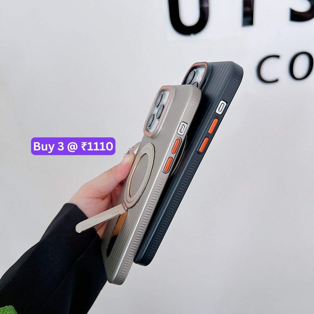 Luxury Stand Magnetic Charge Phone Case - iPhone 16 Plus