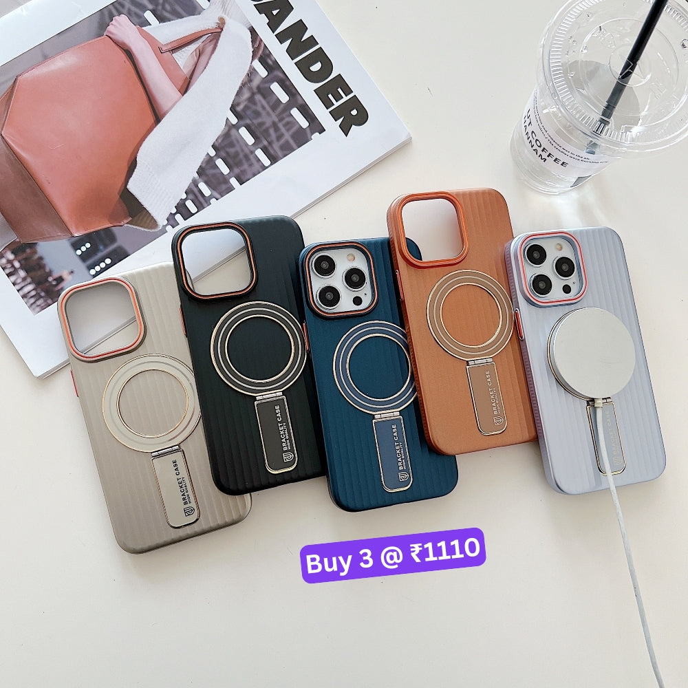 Luxury Stand Magnetic Charge Phone Case - iPhone 16 Plus