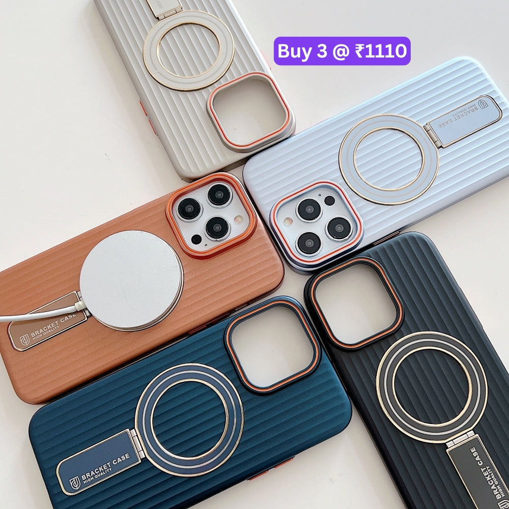 Luxury Stand Magnetic Charge Phone Case - iPhone 16 Plus