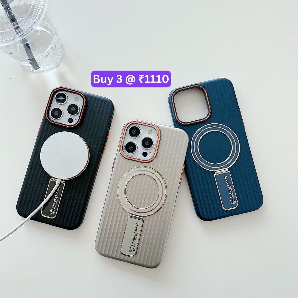 Luxury Stand Magnetic Charge Phone Case - iPhone 16 Plus