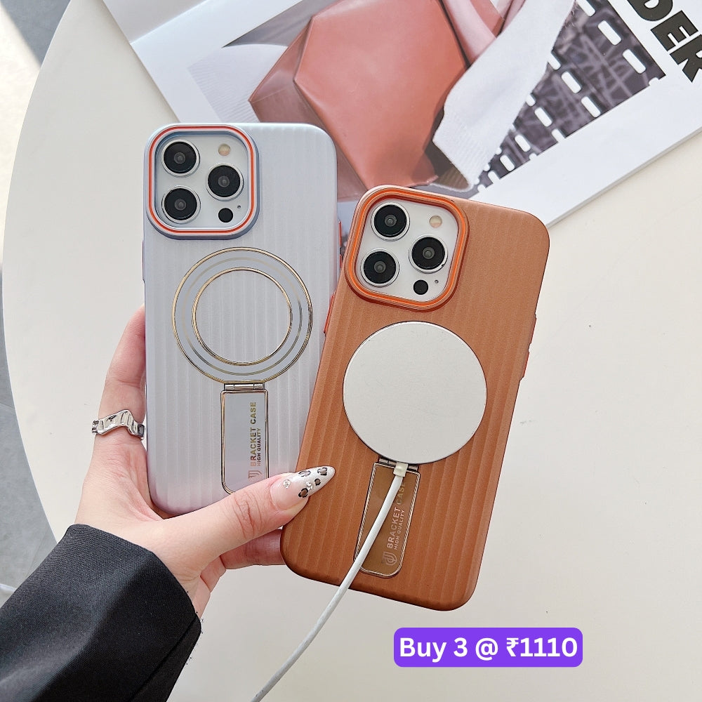 Luxury Stand Magnetic Charge Phone Case - iPhone 16 Plus