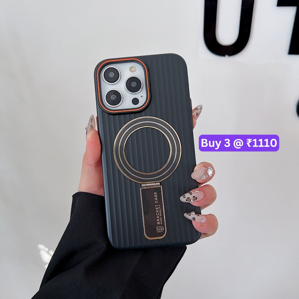 Luxury Stand Magnetic Charge Phone Case - iPhone 16 Plus