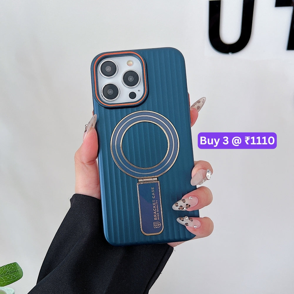 Luxury Stand Magnetic Charge Phone Case - iPhone 16 Plus