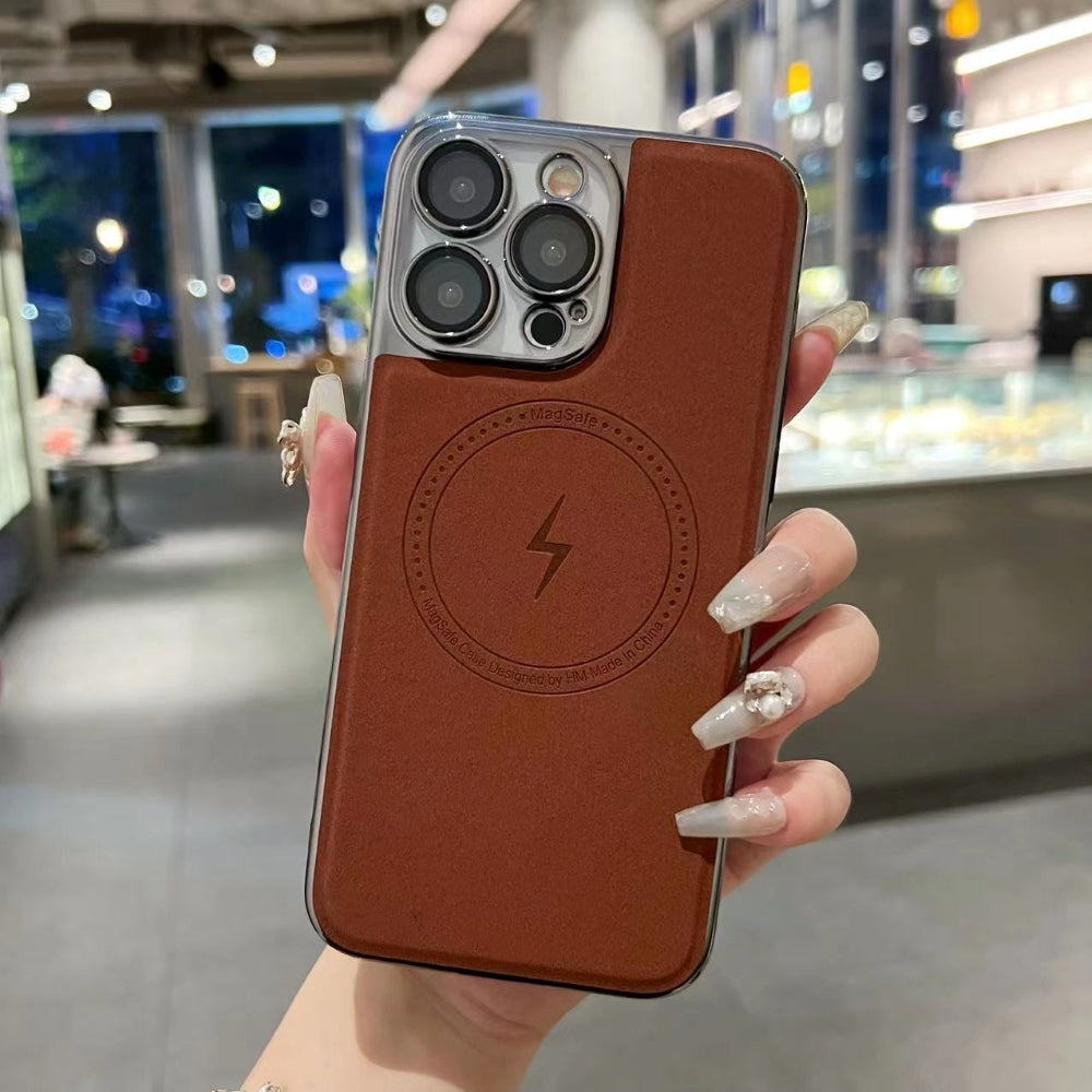 Magnetic Wireless Charge Shockproof Leather Phone Case - iPhone 14 Pro Max