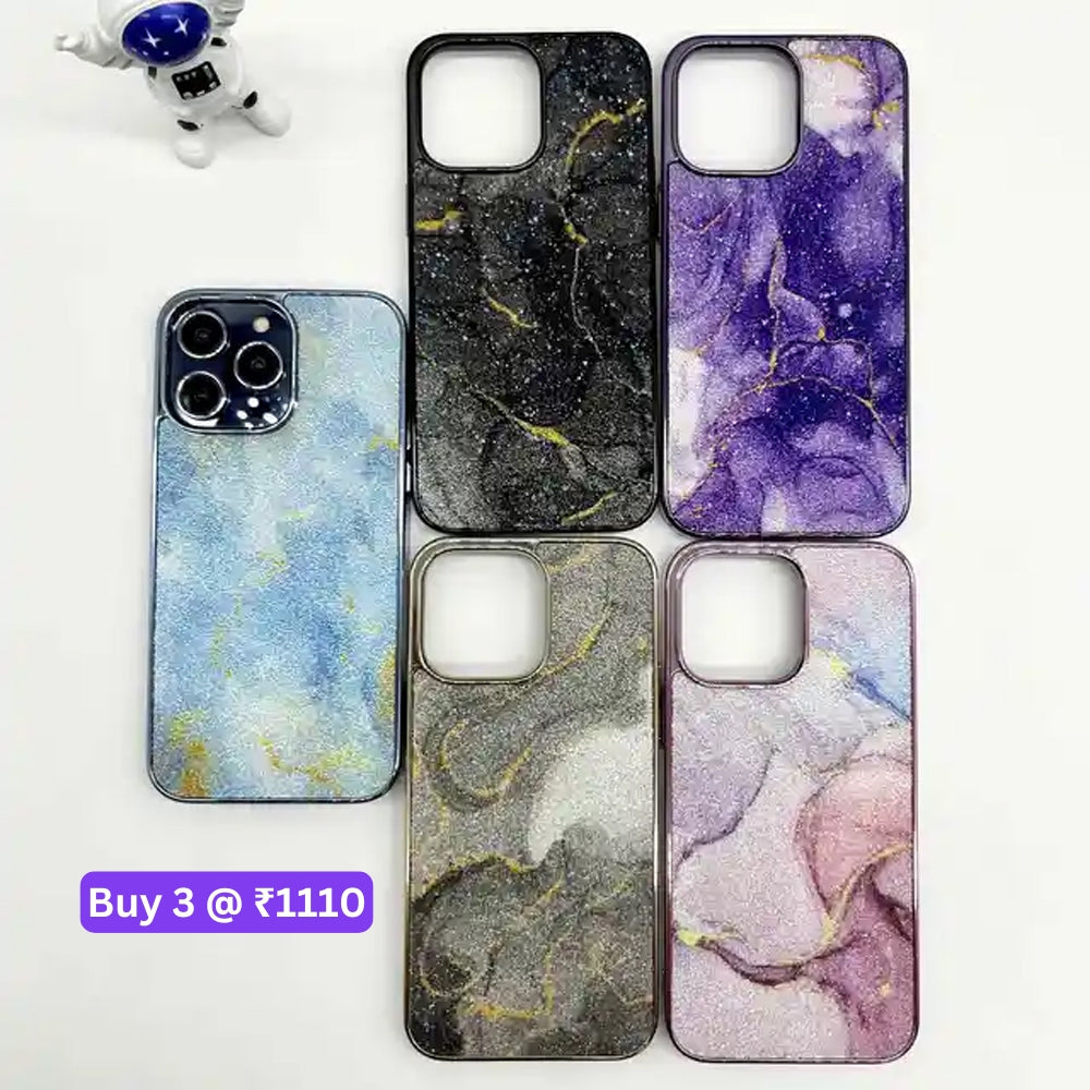 Marble Bling Diamond Shockproof PC (Hard) Case - iPhone 13 Pro