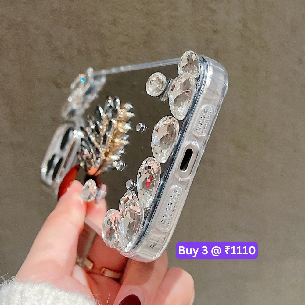 Mirror Flash Diamond Swan TPU (Soft) Phone Case - iPhone 16 Pro Max