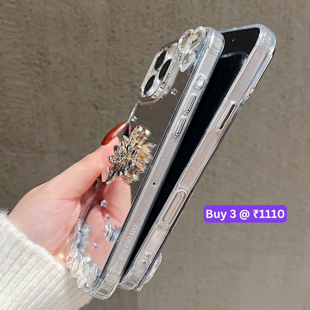 Mirror Flash Diamond Swan TPU (Soft) Phone Case - iPhone 15 Pro