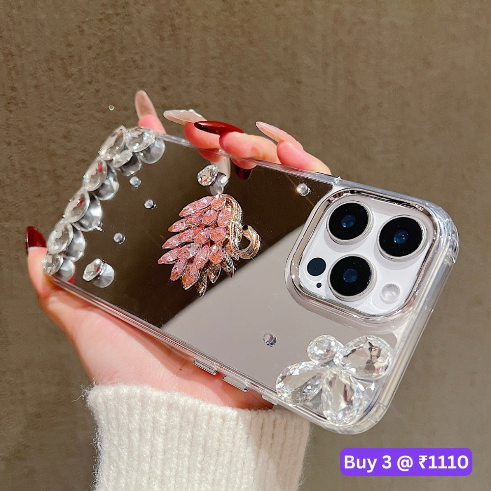Mirror Flash Diamond Swan TPU (Soft) Phone Case - iPhone 16 Pro Max