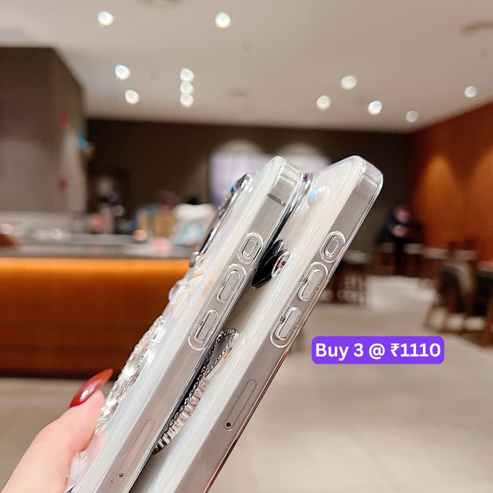 Mirror Rubber Gel TPU (Soft) Phone Case with Bracelet - iPhone 14 Plus