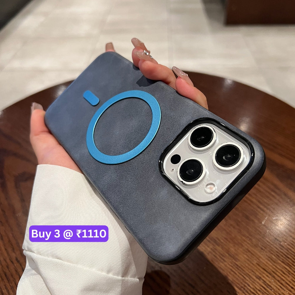 PU Leather Magnetic Charger Phone Case - iPhone 16 Plus