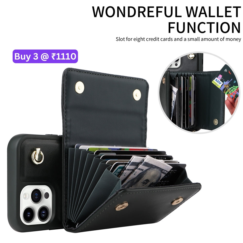 Phone Protective PU Leather Wallet Purse Case with Card Holder - iPhone 12 Pro Max