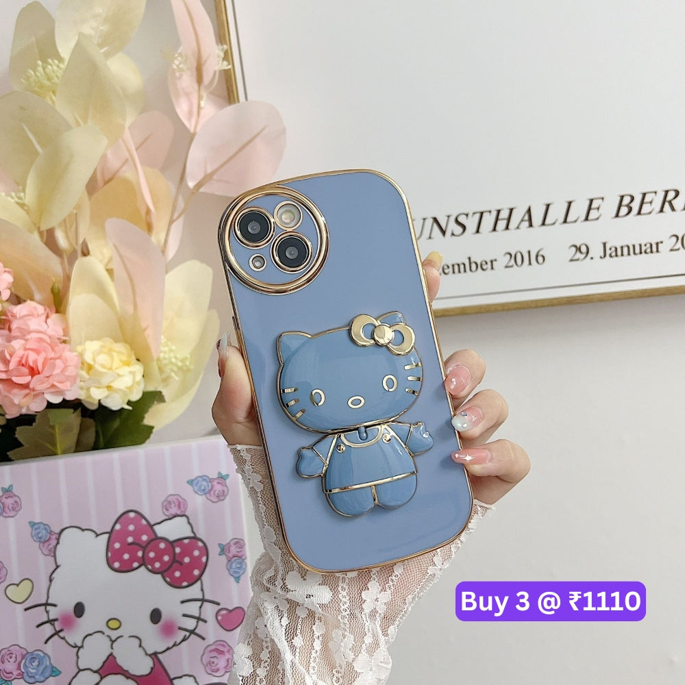 Rotated Kitty Mirror Stand Luxury Electroplated Cover – MI Note 7 Pro