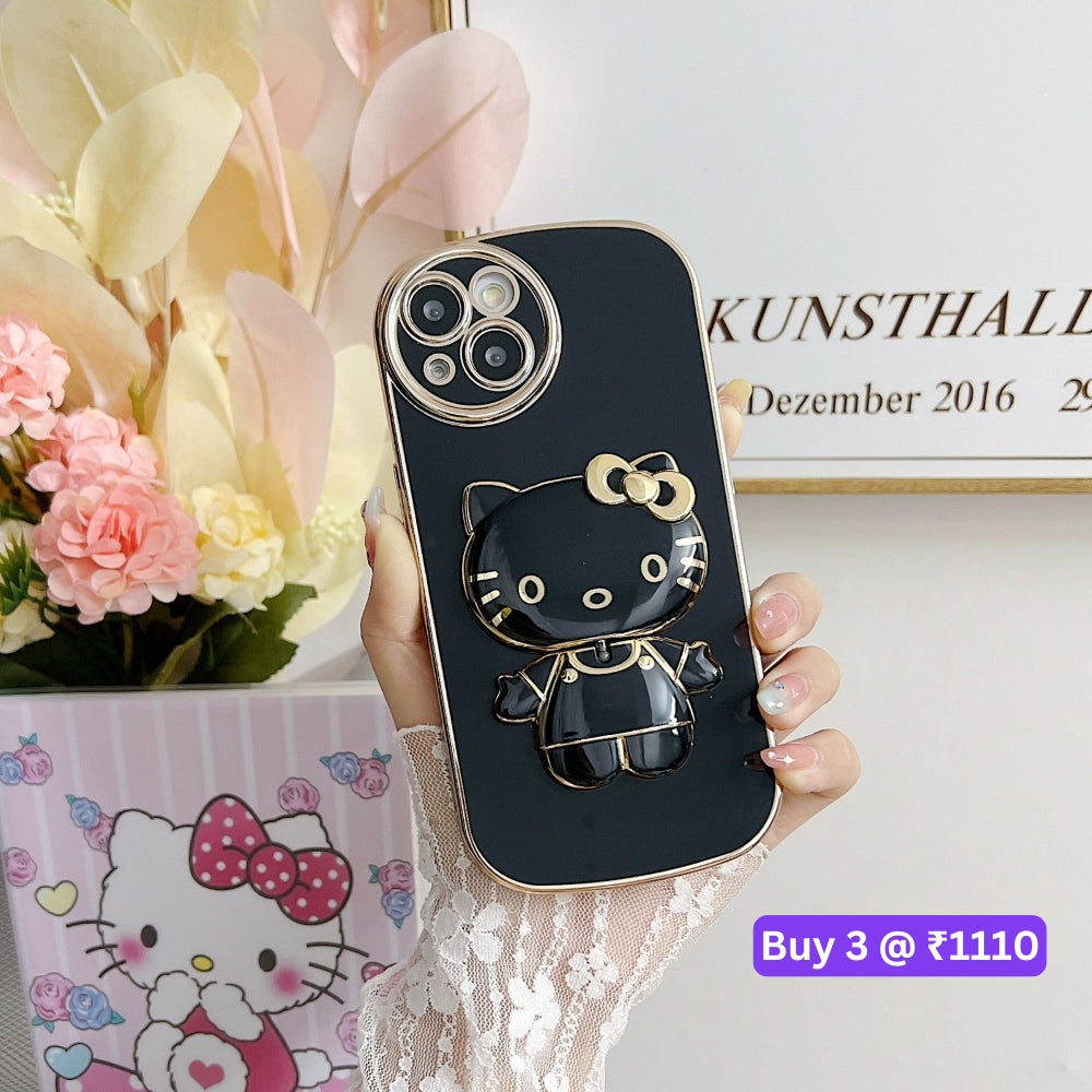 Rotated Kitty Mirror Stand Luxury Electroplated Cover – MI Note 7 Pro